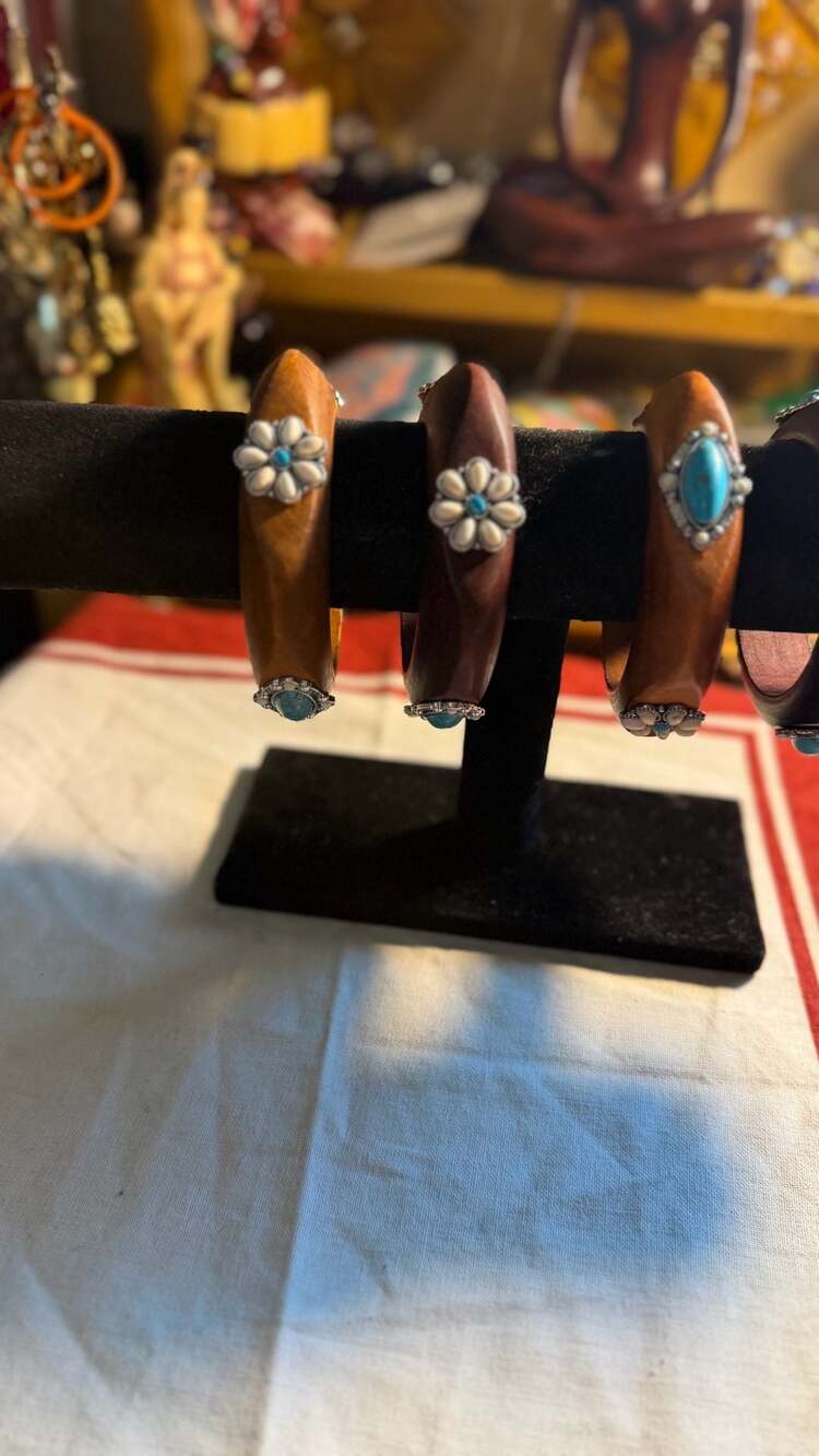 Set of 4 Bohemian Wood Bangles